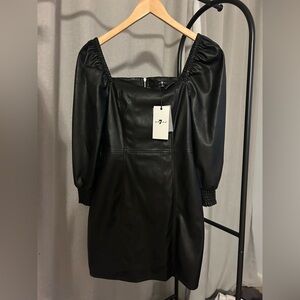 NWT 7 for all Mankind S Black Faux Leather Dress